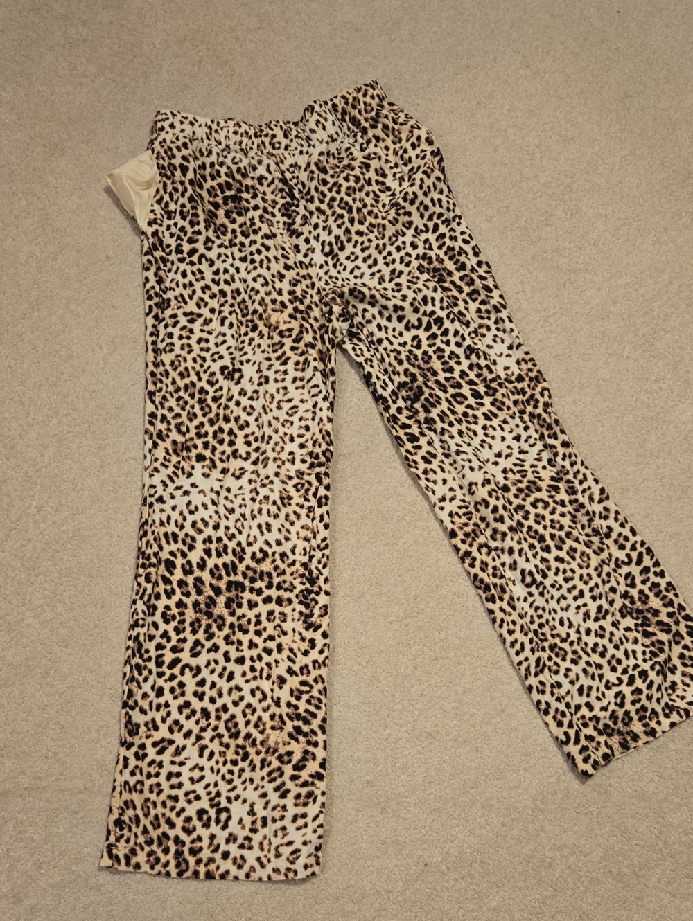 Sincerely Jules Women's Large Cheetah Print Elastic Waist Pants With Pockets